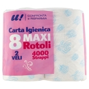 8 Maxi Rotoli Carta Igienica 2 Veli U! Confronta e Risparmia